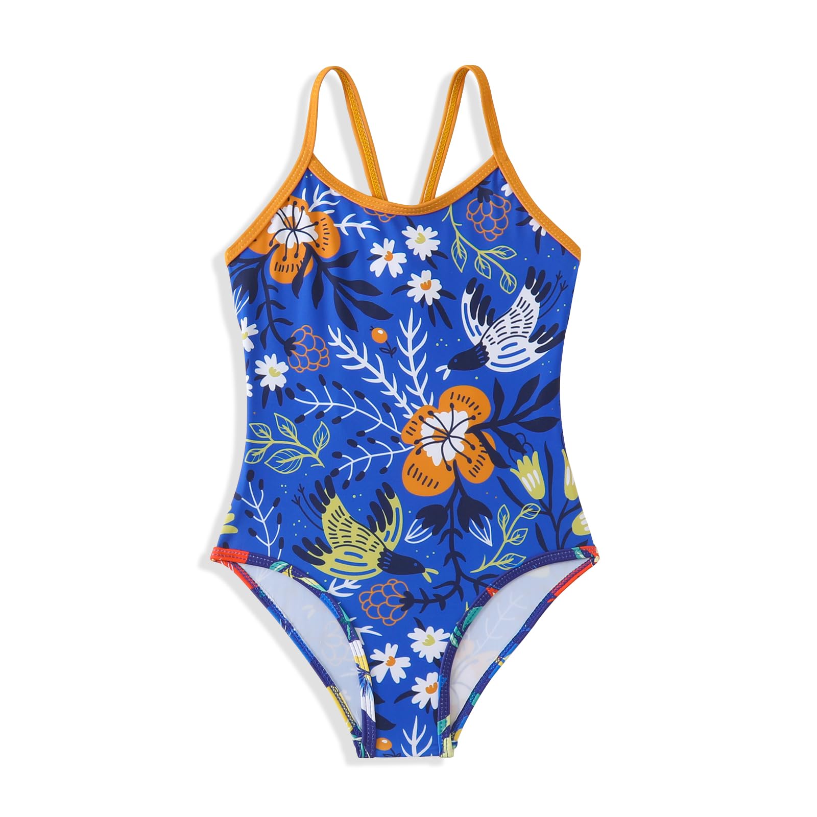 Girls One Piece Swimsuit Kids Girl Halter Quick Dry Swimwear Beach Summer Floral Bathing Suit 4-12 Years