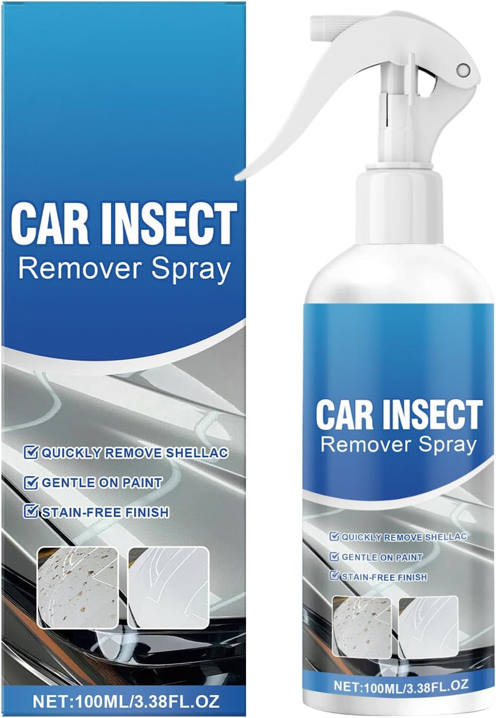 Car Window Cleaner | 100ml Quick All Purpose Auto Spray | Streak Free Car Cleaner For Windscreen Glass Oil Film Remover | For Vehicle Detailing Maintenance Care Polishing Washing Protection Garage