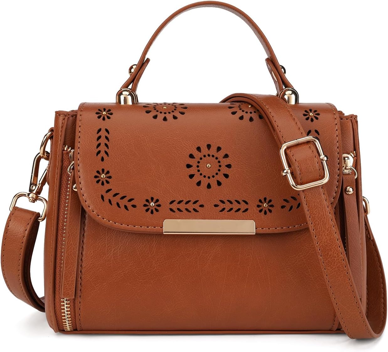 Gladdon Small Crossbody Purses for Women Trendy Shoulder Handbags with Floral Cutouts