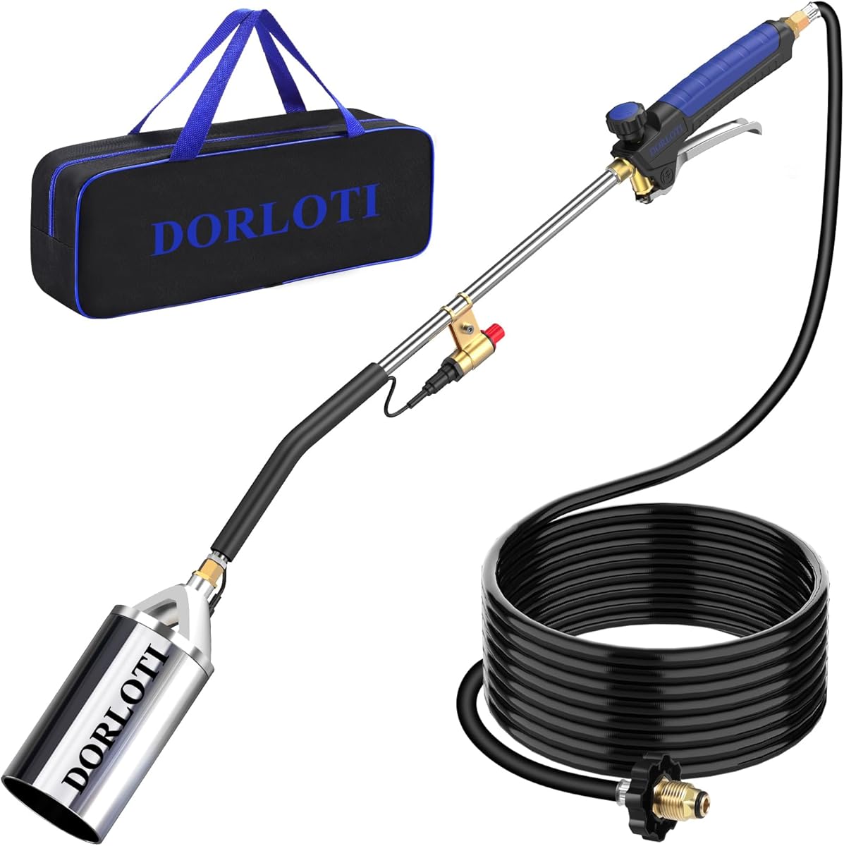 Propane Torch Weed Burner, Blow Torch with Storage Bag, High Output Flame Torch with 10FT Hose, Heavy Duty Flame Weeder with Igniter for Garden, BBQ