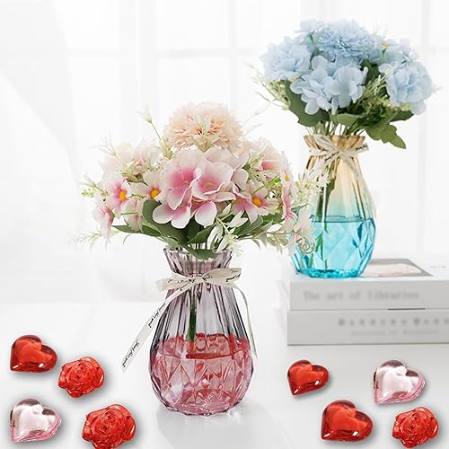 Miniatura 3 de 200 adornos acrílicos de corazón con diseño de rosas para el día de San Valentín, decoración de mesa de corazones de amor, rellenos de jarrón para