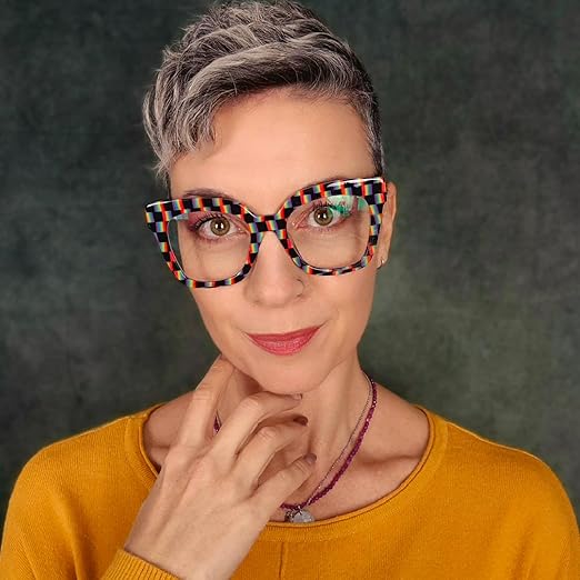 その他 sentimentalgraffitiquizcollection Zeelool Unisex TR90 Trendy Rectangle Glasses Frame with