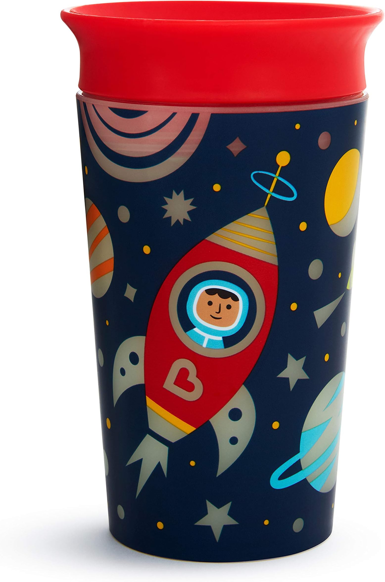 Munchkin Miracle 360 Degree Glow in The Dark Sippy Cup, 9 Oz, Astronaut, Red