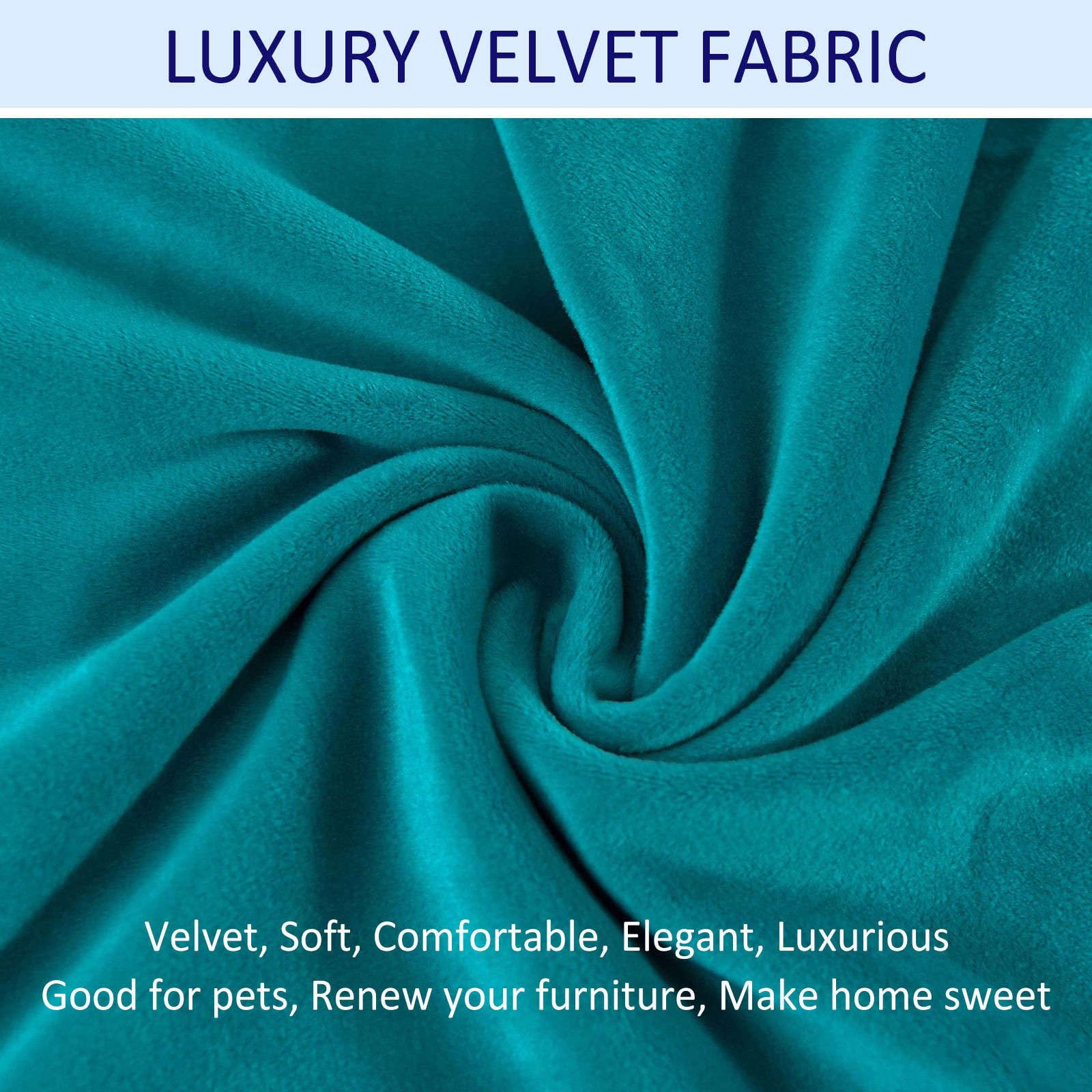 Copripoltrona Elastico Relax Velluto, Copripoltrona Reclinabile 4 Pezzi Morbido Antiscivolo con Tasche per Soggiorno-Teal-1 Posto