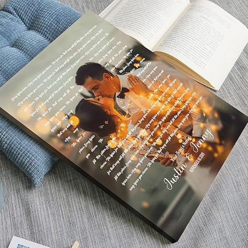 Vista 65 de Cartel de letras de canción de regalo personalizado para esposo, letras personalizadas y foto de pareja Wallart Letras de canciones de Wallart, arte