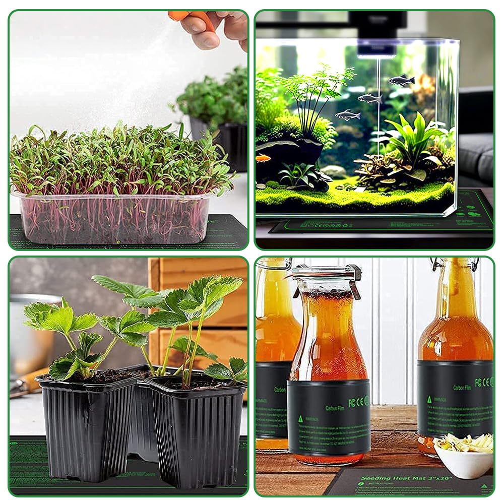 Mineup 75W Tappetino Riscaldante per Piante, 50x50cm Tappetino Termico, Tappeto Riscaldante Piante, Tappeti Riscaldanti con Termostato per Germinazione di Piantine Rettili