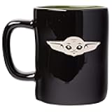 Silver Buffalo Star Wars Mandalorian The Child Wax Resist Ceramic Pottery Mug, 24.5 Ounces