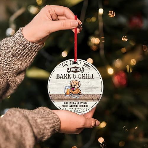 Vista 72 de SILYHEART Presa Canario Christmas Acrylic Ornament Dogs Welcome Ceramic Christmas Keepsake Family Dog Name Funny Christmas Memorial Gifts for Mom