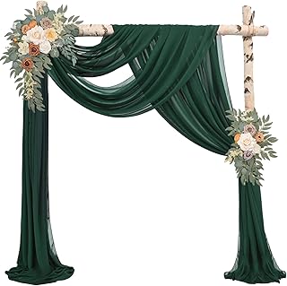 Emerald Green 4 Panels Wedding Arch Draping Fabric 20Ft Length x 28