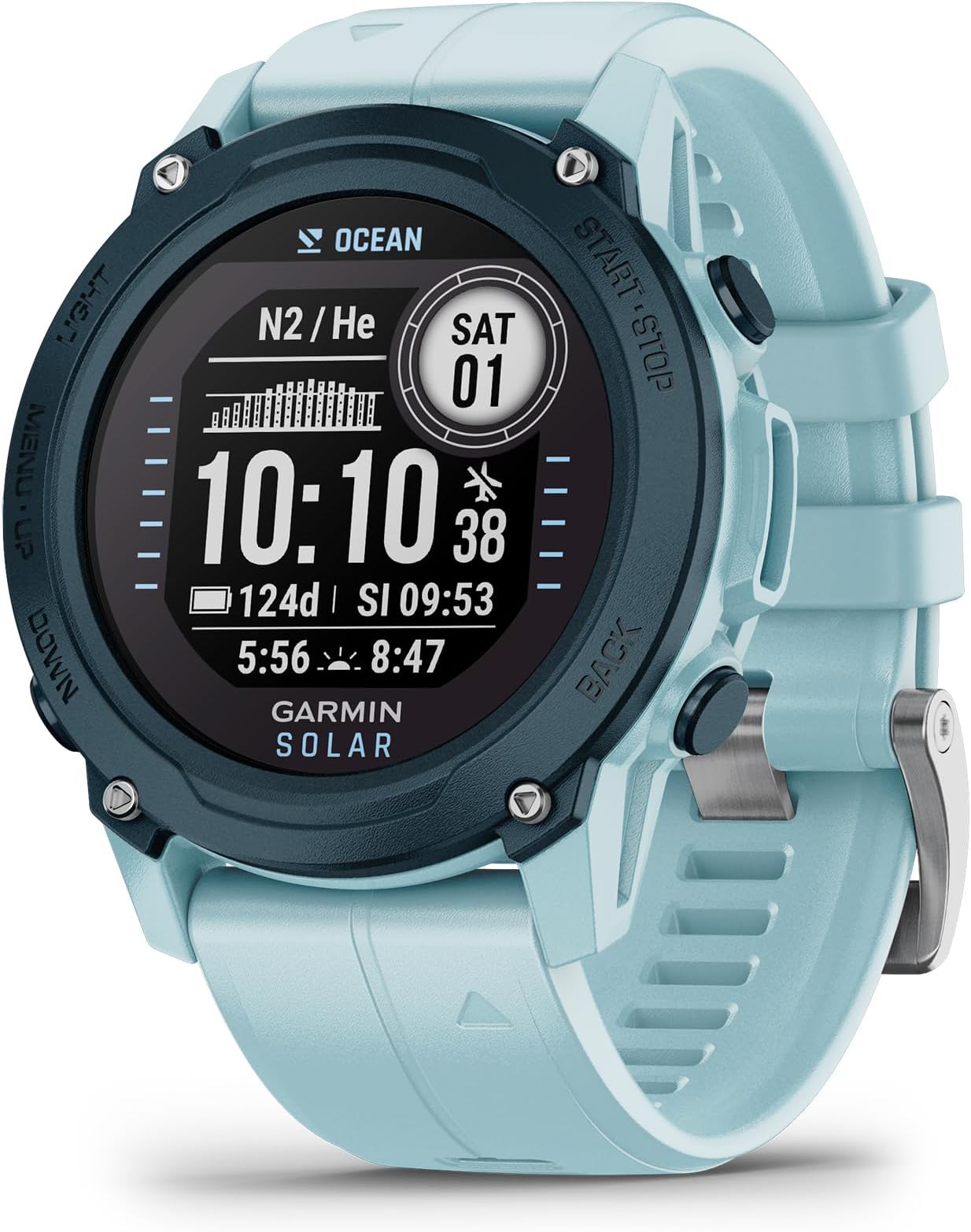 GARMIN Descent G1 Solar Dive Computer Smartwatch | Multi GNSS Support Smartwatch with Upto 124 Days of Battery Life in Smart Watch Mode | Multiple Dive Modes and Tide Data