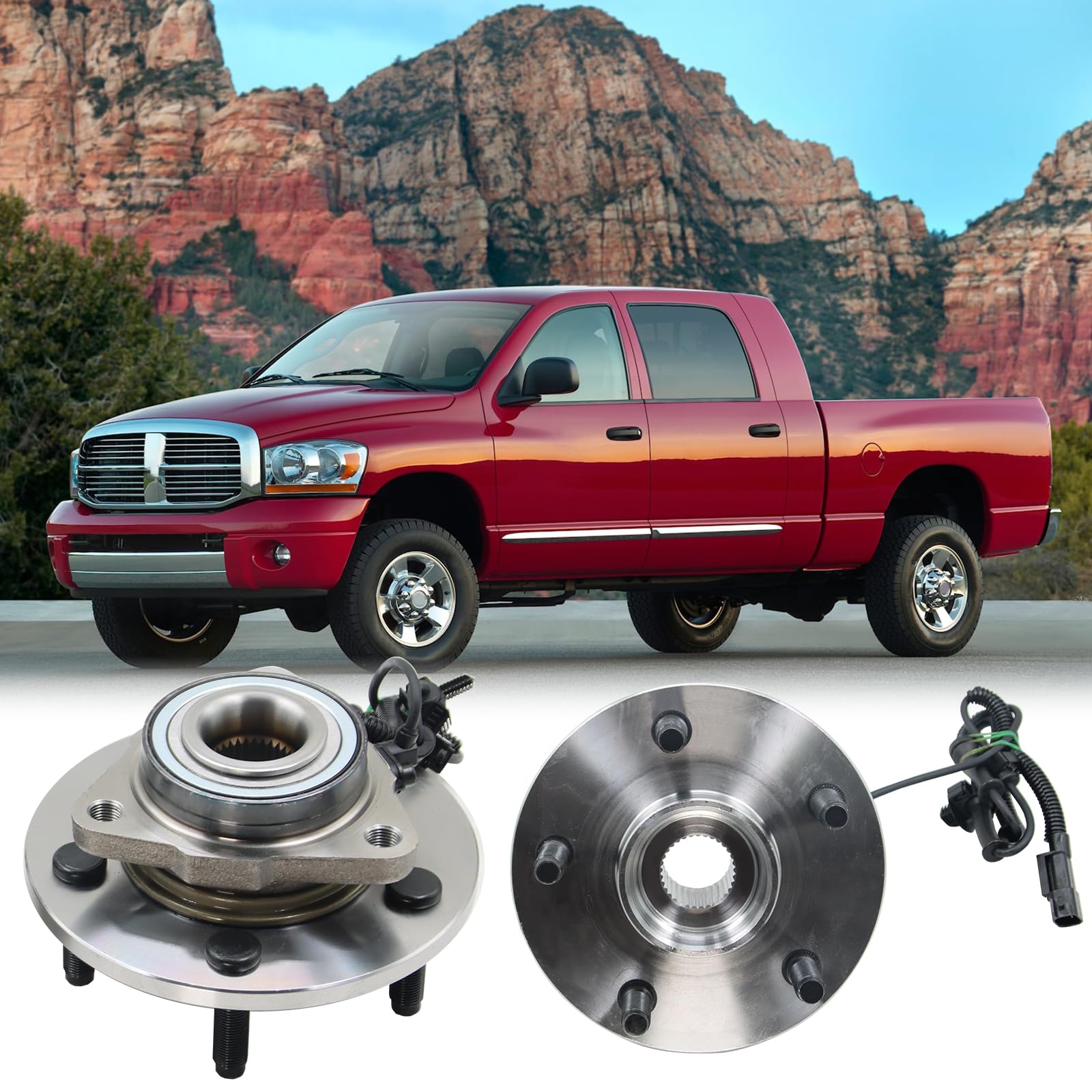 LZTECH2* Front Wheel Hub Beas Assembly Compatible with 2006-2008 1500 with ABS,Replace 515113,Replacement Wheel Bearing and Hubs Assembly Set,Direct Installation for Rust Prevention