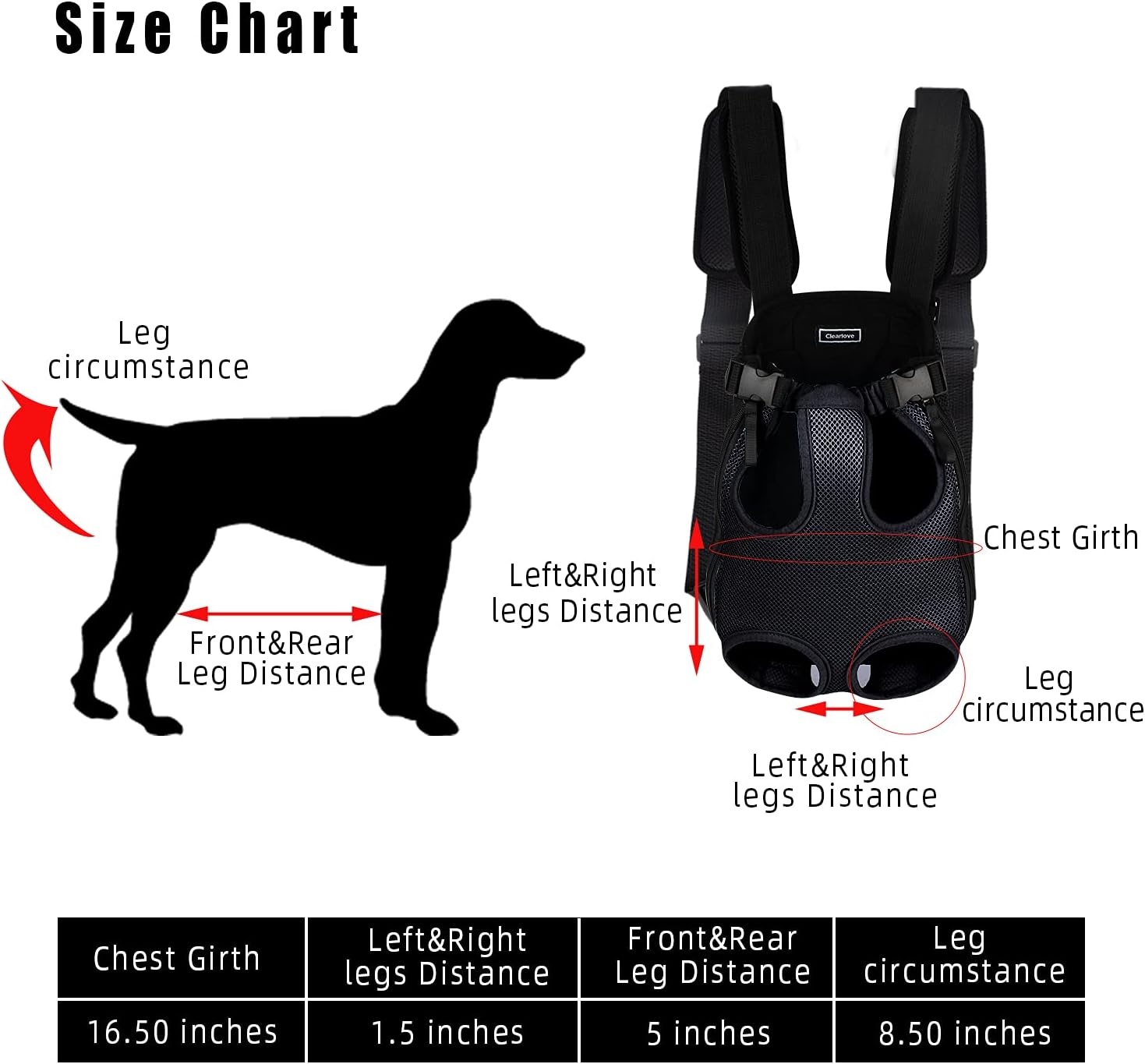 Dog Front Carrier Backpacks for Small Dogs,Puppy Frontpack Carrier for 5-10 lbs,Breathable Mesh Legs Out Easy-Fit for Traveling Hiking Camping (Black)