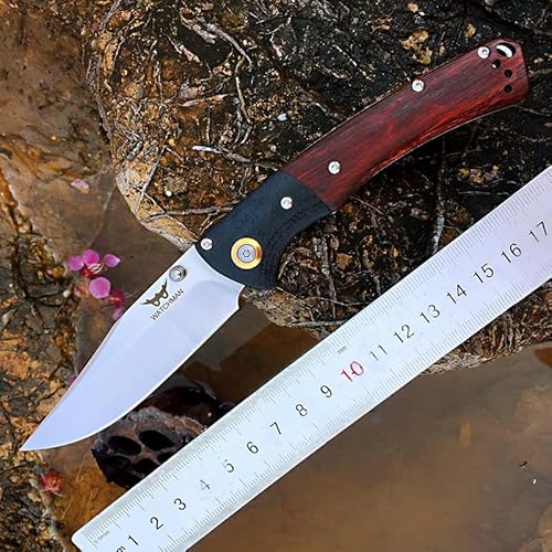 Watchman Hd01 Pocket Folding Knife Stainless Steel D2 Blade Wood Handle With Clip Fishing Camping Edc Knife #TOP7