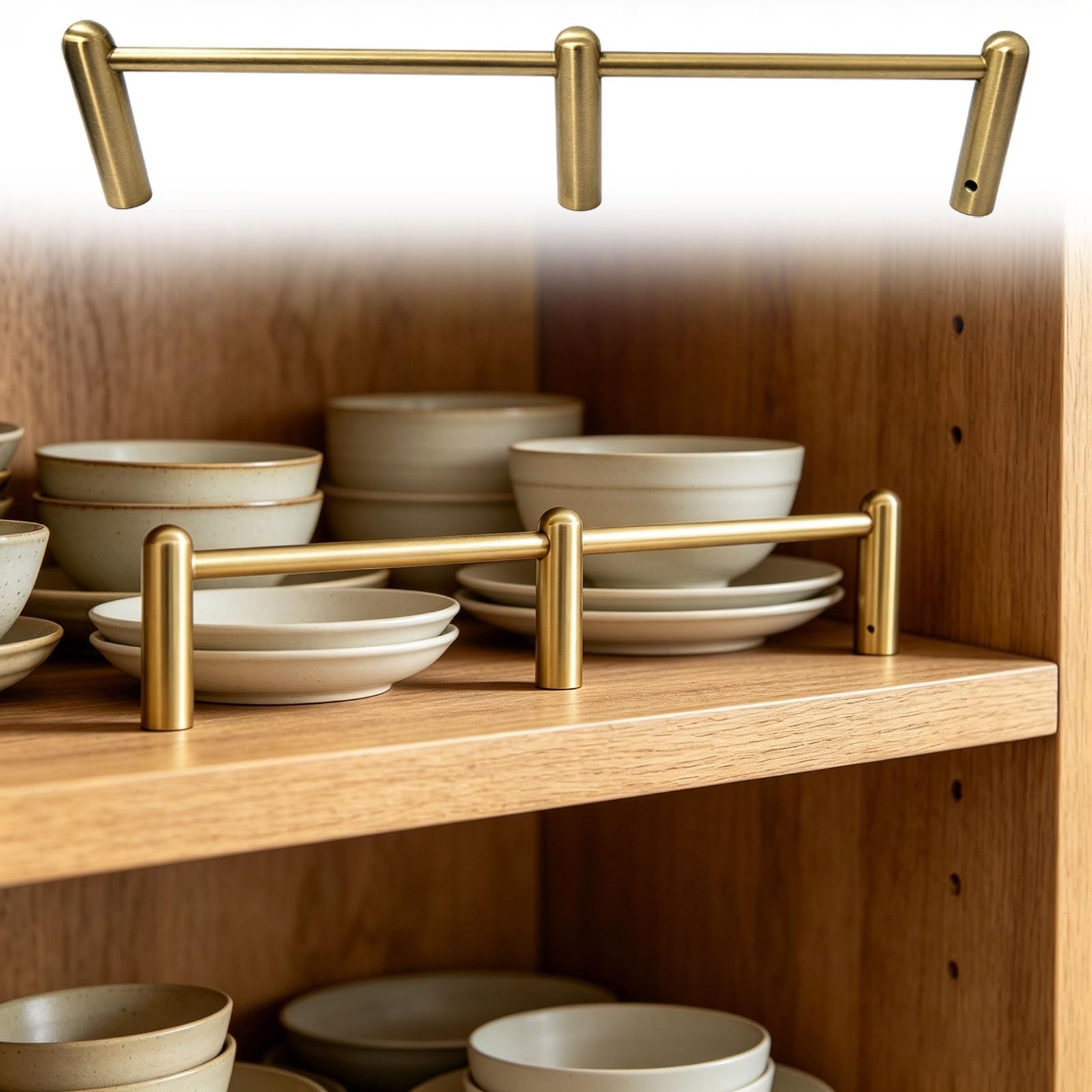 Dailify Cabinet Metal Guardrail Bar with 3 Spindles, Decorative Tipping Shelf Rail 16 20 24 30 36 48 60 72 inch, Antique Prevent Falling Rod for Cupboard(57in/145cm)