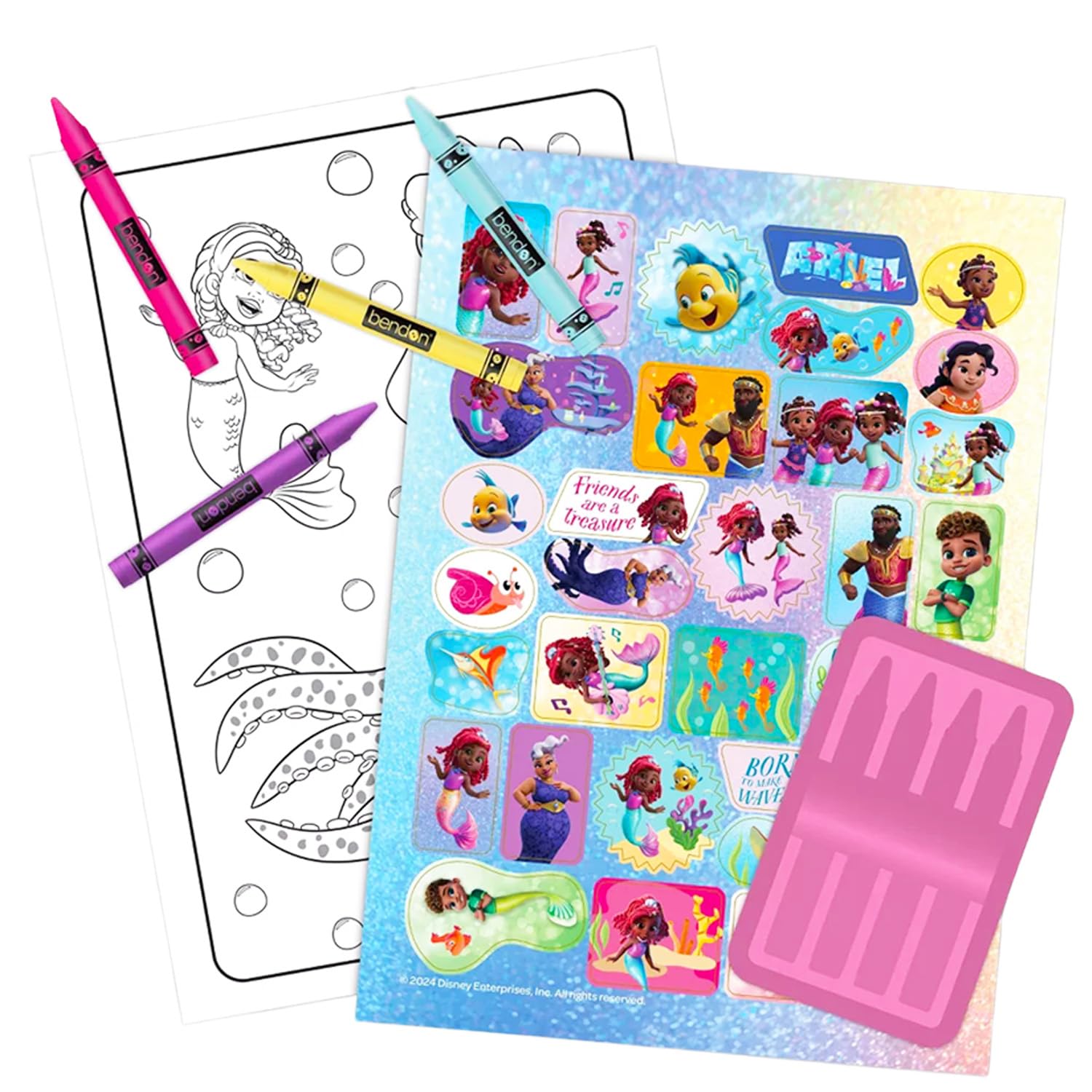 Disney Little Mermaid - Set di bomboniere per feste – Il pacchetto include 12 libri da colorare e attività Junior Ariel, adesivi, sacchetti, molto altro | Little Mermaid Ariel Party Supplies