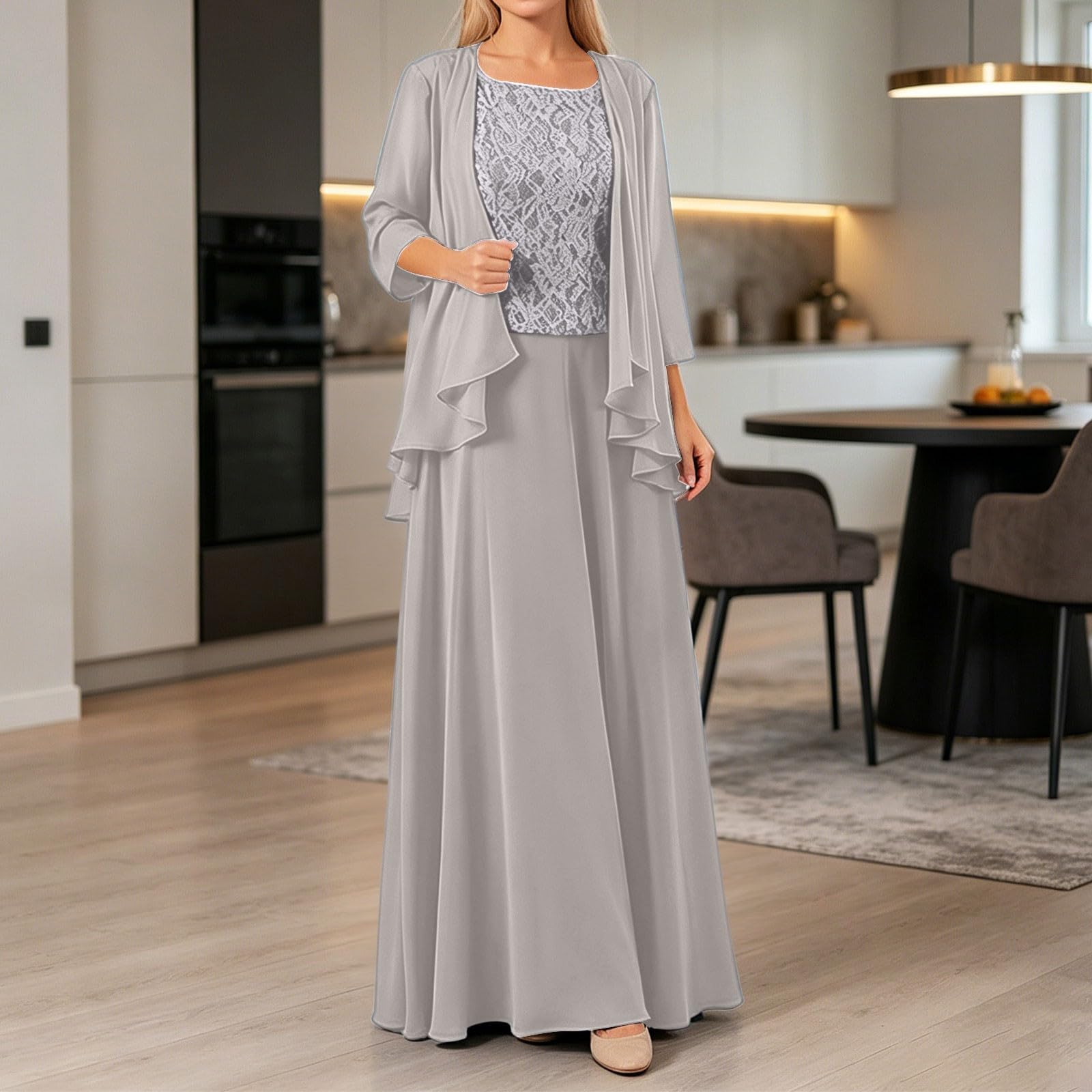 Elegante Completo a Tre Pezzi con Gonna Lunga per Occasioni Formali, Abito Snellente Perfetto per Feste e Balli di fine Anno.
