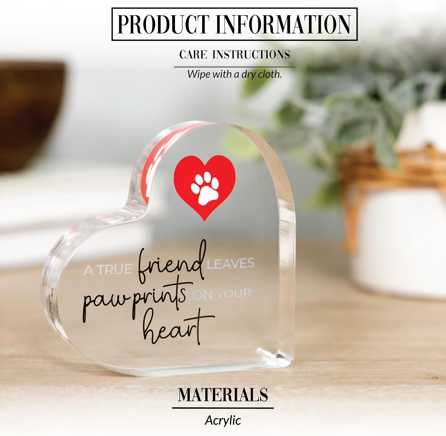 True Friend - 3.5" Acrylic Heart Plaque image 2
