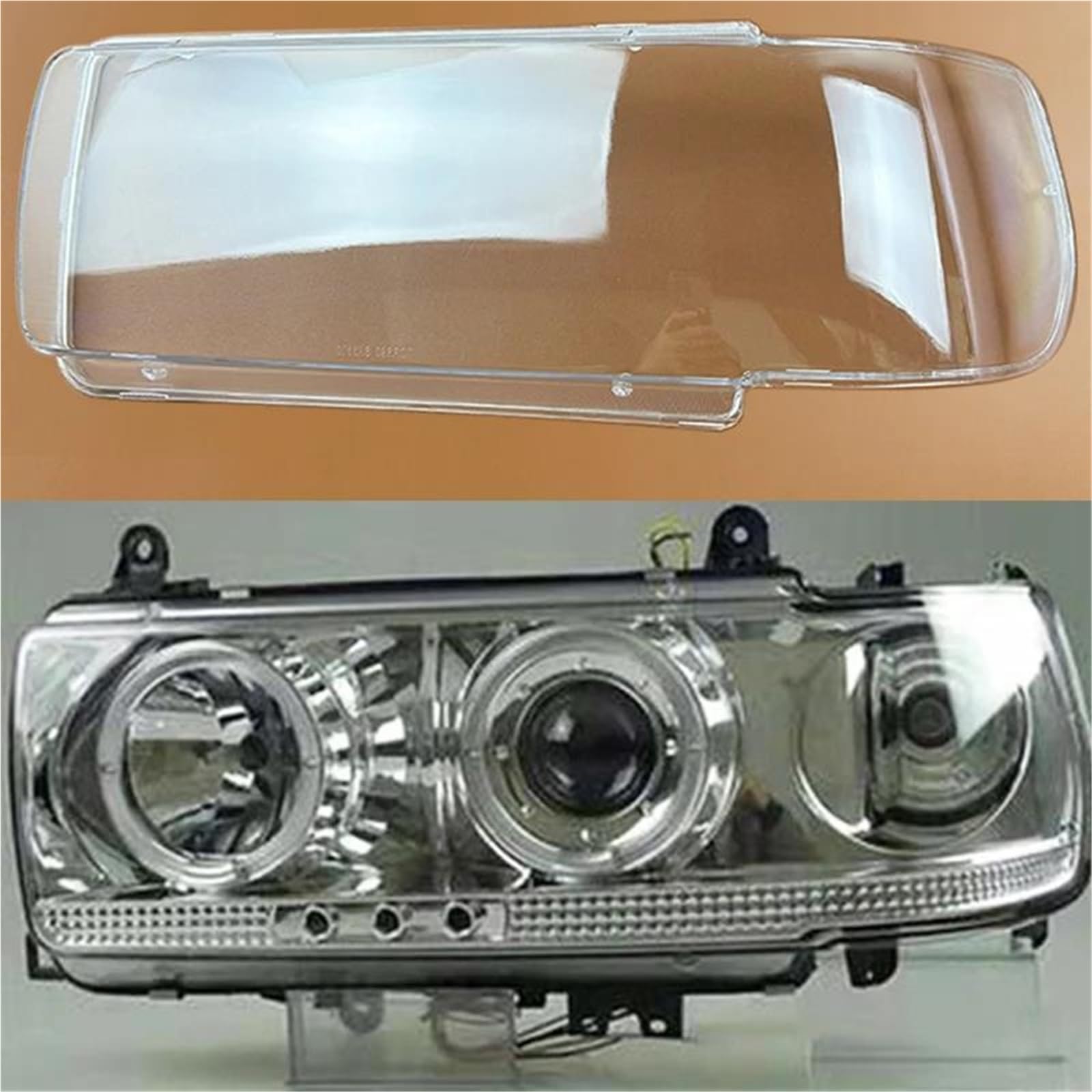 Cubierta transparente para faro delantero, pantalla de lámpara, reemplazo lente original para Toyota Land Cruiser 4500 LC80 FJ80 impermeable(1pair)