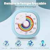 Timer Visivo da 60 Minuti per Bambini, GeeRic LED Lampeggiante Conto a Rovescia Silenzioso Orologio Colorato Sveglia Assistente Gestione Tempo Scrivania Timer Visivo per Cucina,Aula,Ufficio - 5