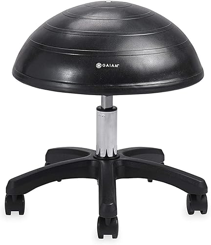 Gaiam Balance Ball Chair Stool, Half-Dome Stability Ball Adjustable Tall Office