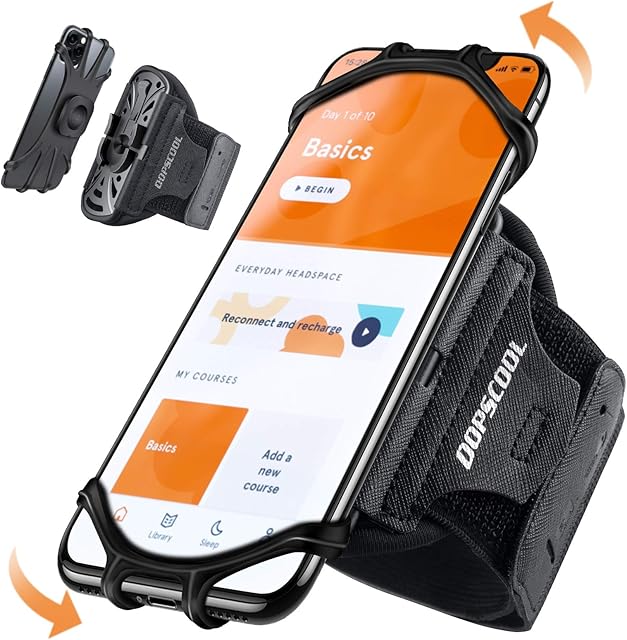OOPSCOOL Running Phone Holder, 360°Rotatable Forearm Mobile Phone Holder for iphone Armband Compatible with iPhone 13 Pro/13/12 Pro/11 Pro Max /11 Pro/11/ X/ XR/ Xs/ 8 7 6, All 4- 6.5 Smartphone