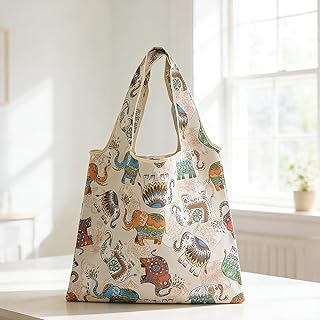 Large Capacity Tote Bag, Foldable Reusable Shopping Bag for Grocery and Storage