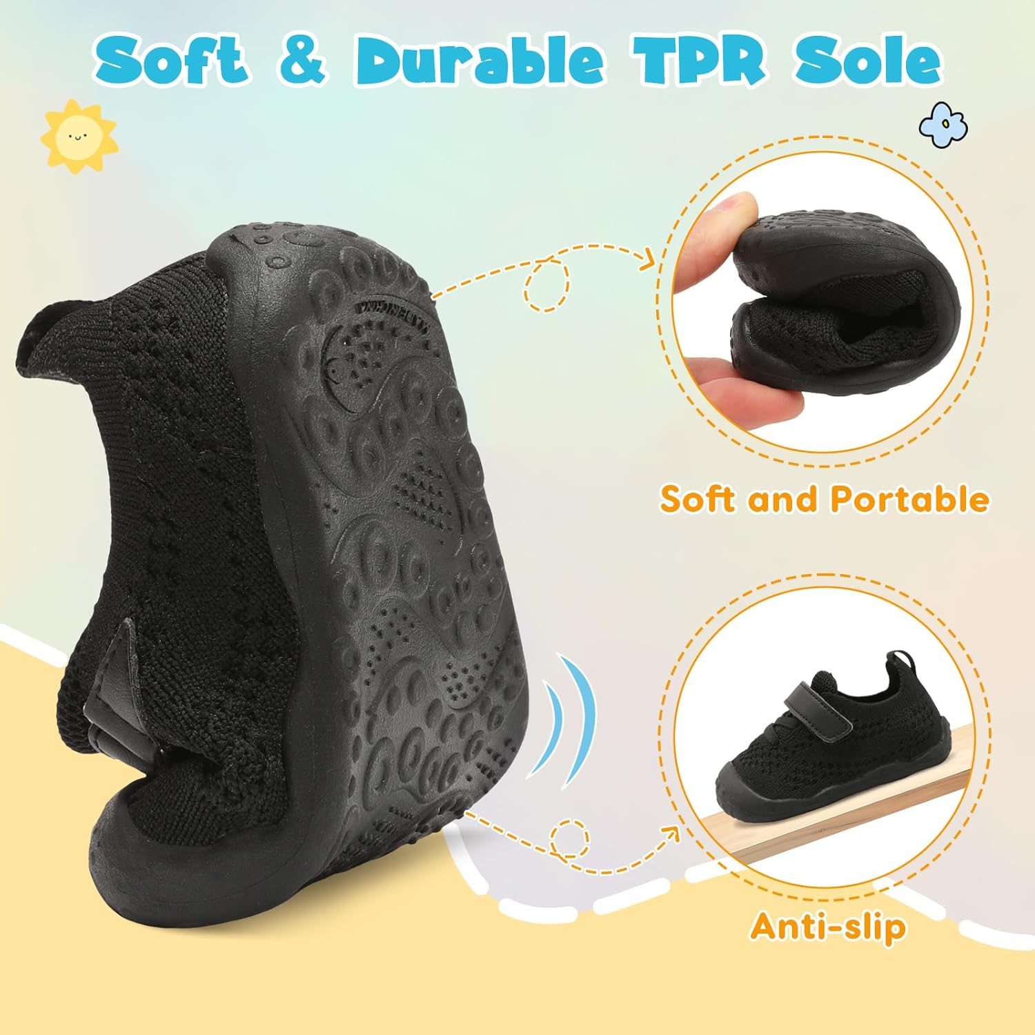 LeIsfIt Baby Shoes Girls Boys First Walking Shoes Infant Sneakers Crib Shoes Lightweight Non-Slip Shoes - Image 3