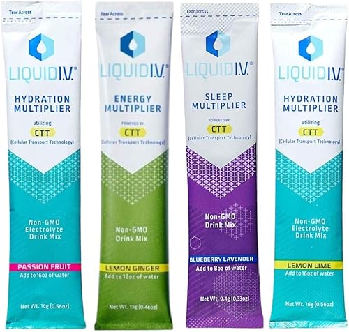 Liquid IV Hydration Multiplicer Paquetes individuales de palitos 4 sabores combinados