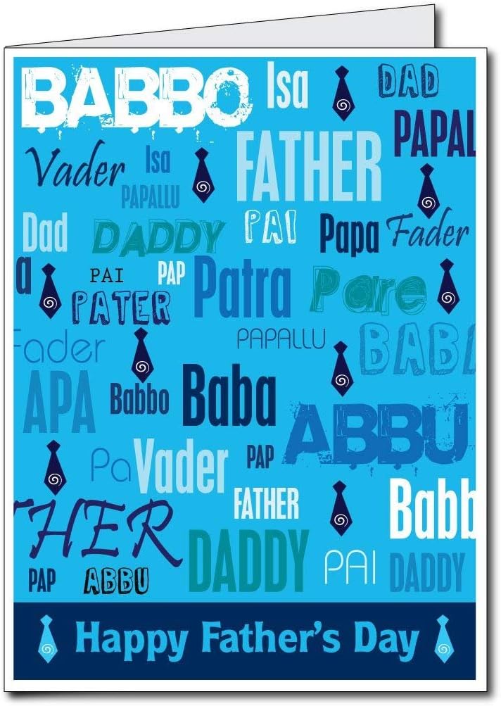 VictoryStore Jumbo Greeting Cards: Giant Father's Day Card with Envelope, Father In Many Languages Design, 2 feet X 3 feet