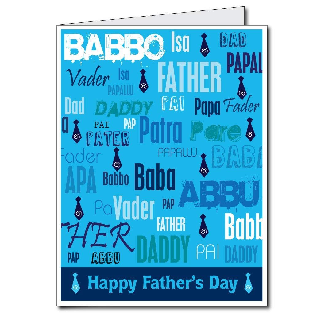 VictoryStore Jumbo Greeting Cards: Giant Father's Day Card with Envelope, Father In Many Languages Design, 2 feet X 3 feet