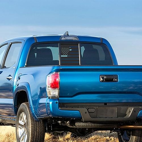 Miniatura 5 de TOMALL Calcomanías de vinilo de la bandera estadounidense compatibles con Toyota Tacoma 2005-2015, negro mate, precortadas, bandera de Estados