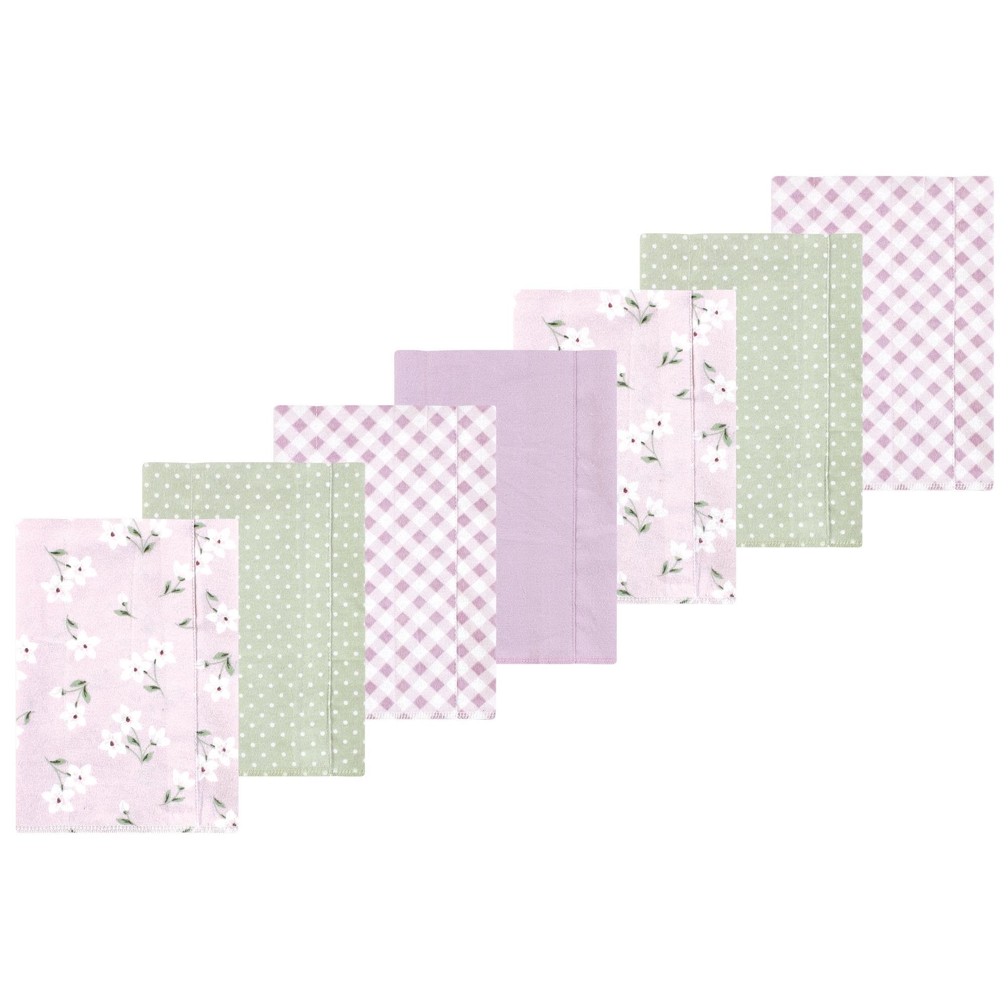 Luvable Friends Hudson Baby Flannel Burp Cloths 7pk, Purple Floral