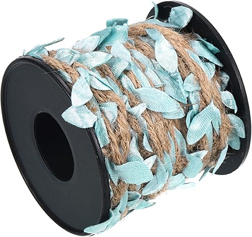 Miniatura 3 de PATIKIL Cinta de hoja de arpillera de 33 pies y 0.197 in, 2 rollos trenzados de decoración de vid natural de yute con hojas artificiales para