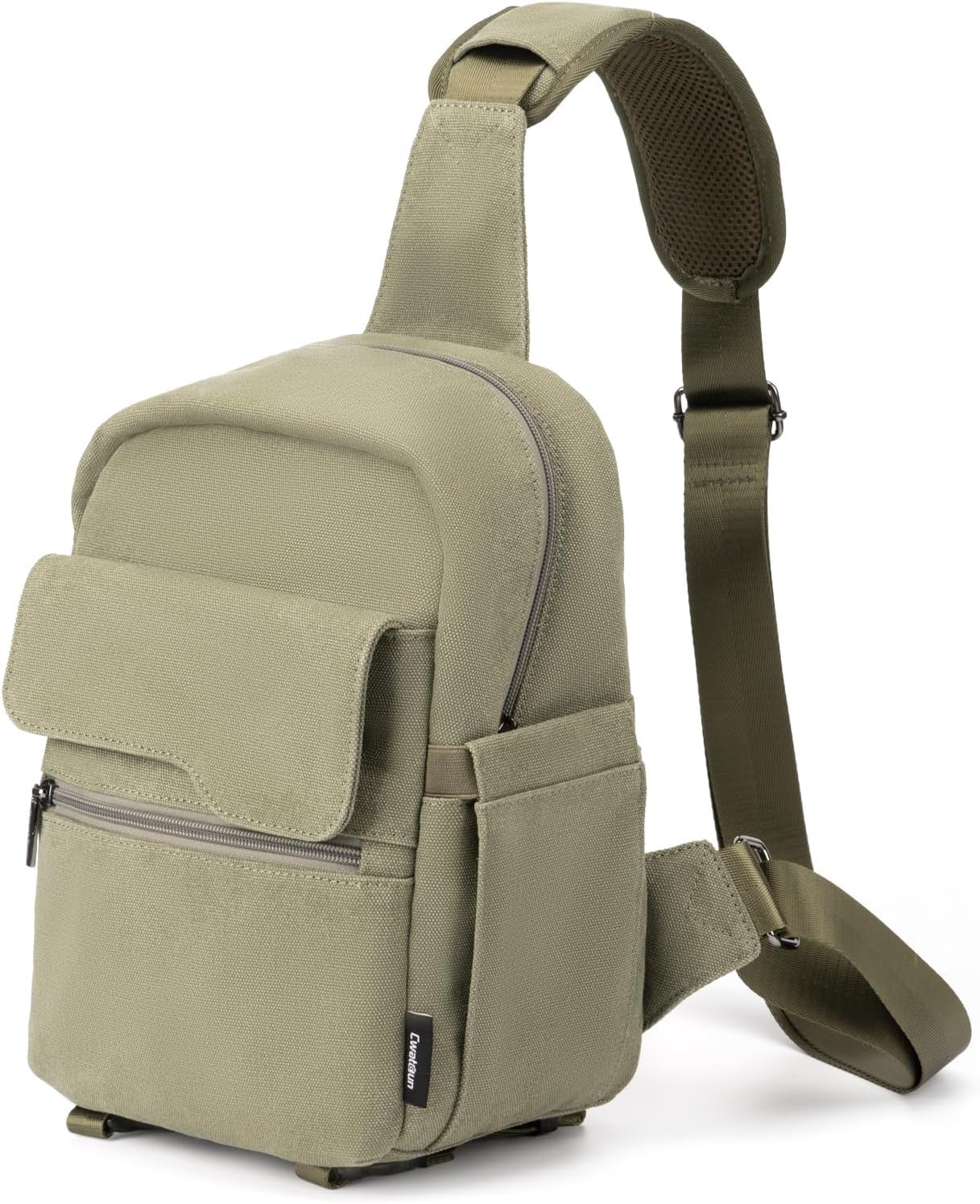 Cwatcun Borsa per fotocamera, borse impermeabili per fotocamera Borsa a tracolla grande, borsa per fotocamera per SLR, SLR/DSLR, fotocamera compatta, fotocamera di sistema e accessori, Verde,L