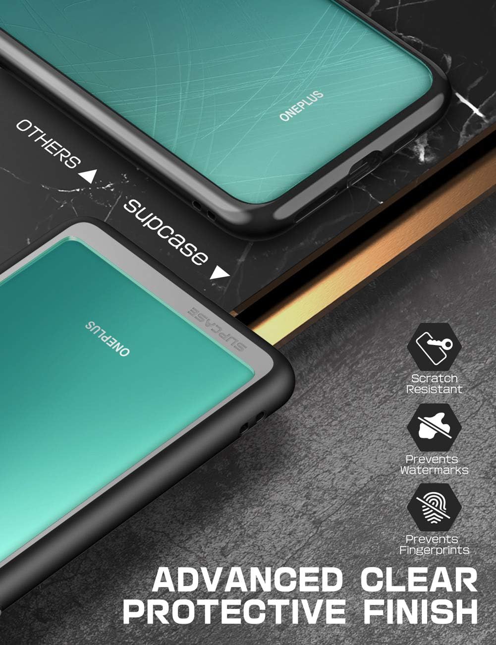 OnePlus 8 Unicorn Beetle Style Clear Bumper Case-Black