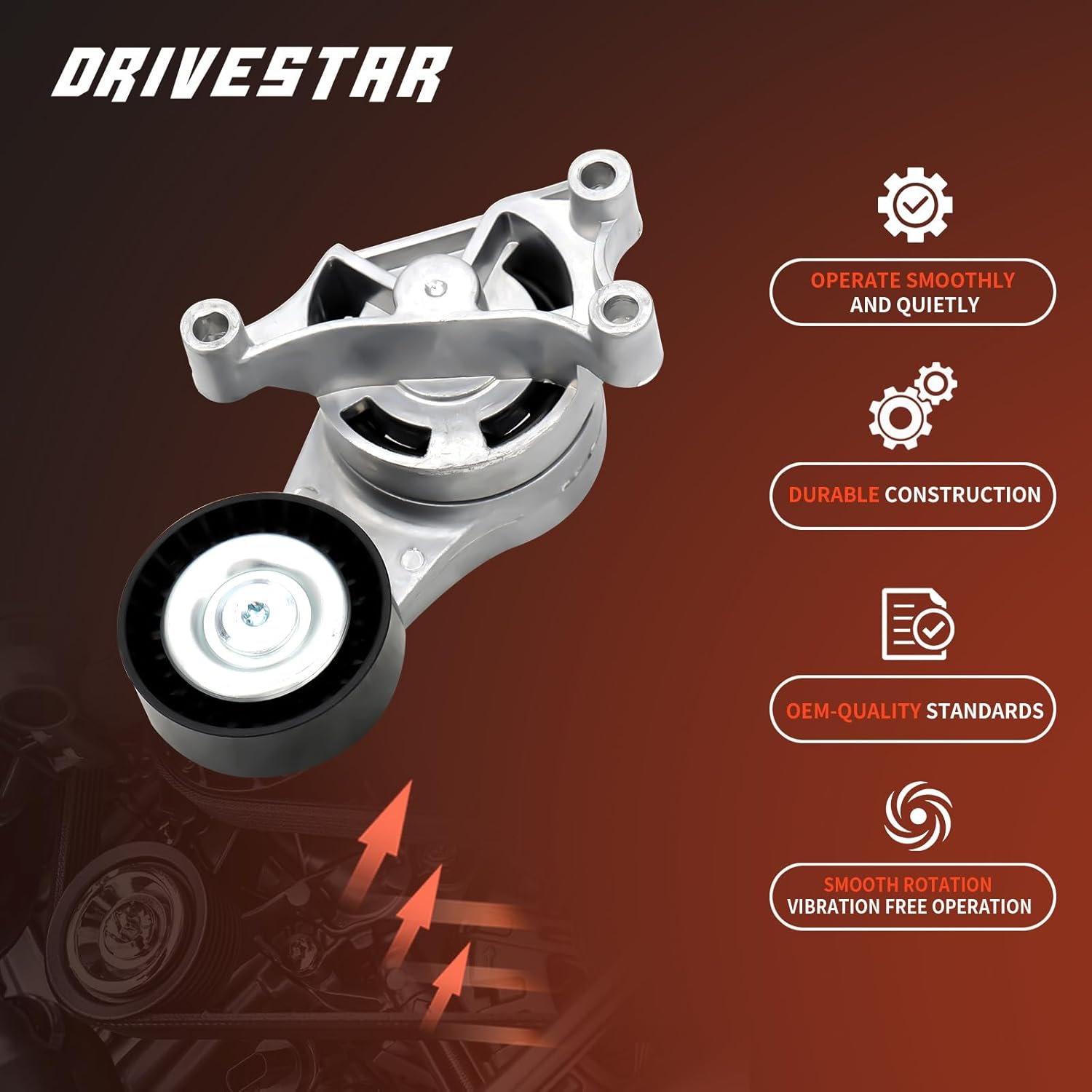 DRIVESTAR 06F903315 Belt Tensioner Pulley Assembly Compatible for 2006-2008 Audi A3 TT Quattro 2007-2009 Eos 2006-2008 GTI Jetta Passat Golf 2.0L L4 Repalces 39084 534018610 VKM31223