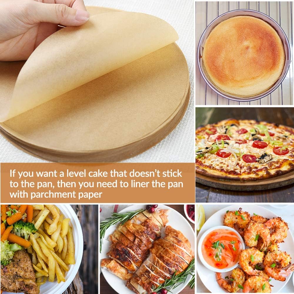 Geesta 200 Pack Parchment Paper Rounds, 8 Inch Baking Parchment, Dual-Sided Wax Parchment Circles, Round Parchment Paper Perfect for for Round Cake Pan, Springform Pan, Tortilla Press