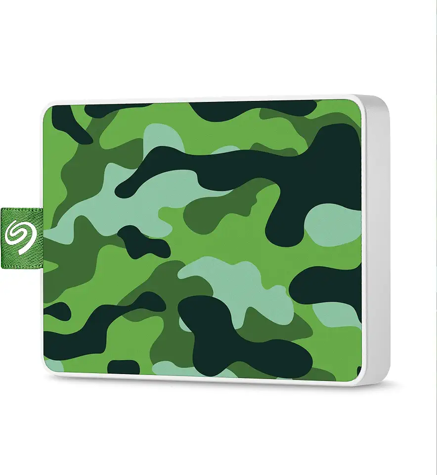Seagate One Touch SSD 500GB External Solid State Drive Portable – Camo Green, USB 3.0 for PC Laptop and Mac, 1yr Mylio Create, 2 Months Adobe CC Photography (STJE500407)