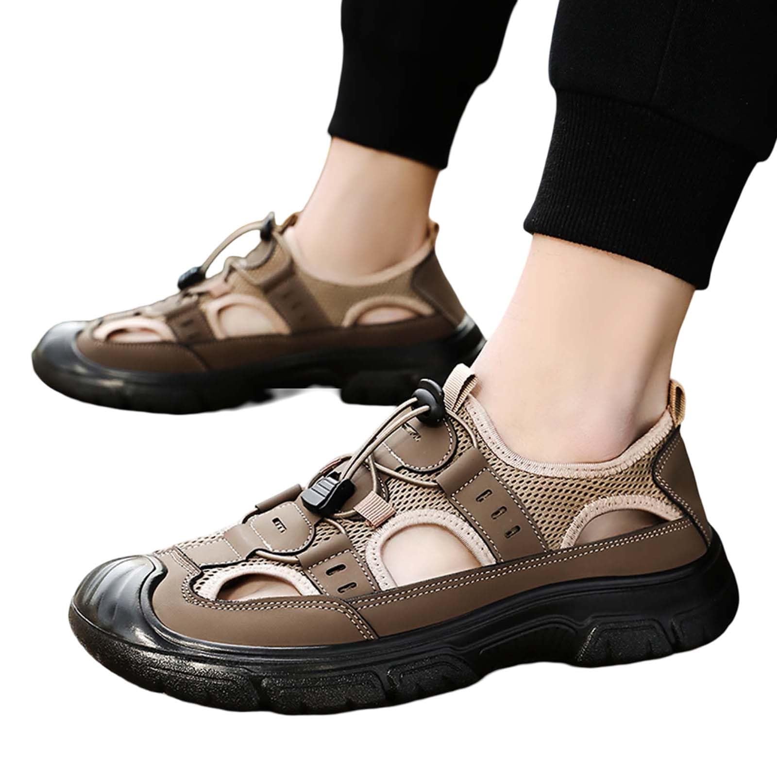Générique Chaussures d'été respirantes pour homme, Sandales de randonnée creuses à enfiler, Modèle léger avec semelle stable et antidérapante, Pour plein air, pataugeoire et sorties en famille