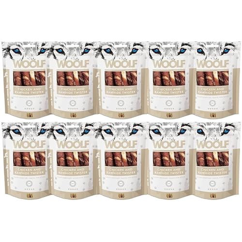 Pack 10x100g - Snacks Naturales Perros - Palitos Cuero Crudo y Pollo - Chuches Sin Conservantes