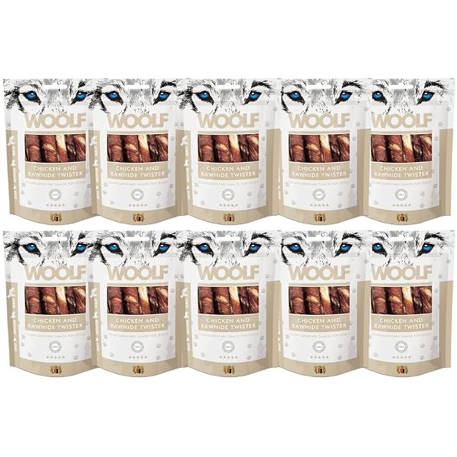 Pack 10x100g - Snacks Naturales Perros - Palitos Cuero Crudo y Pollo - Chuches Sin Conservantes