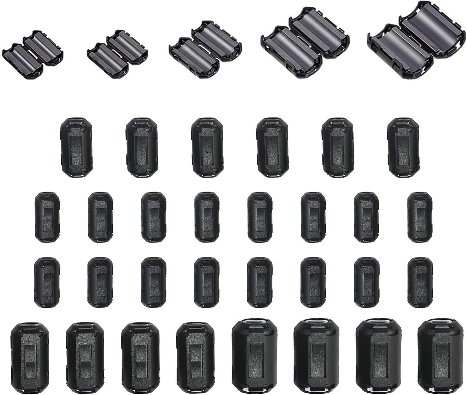 22Pcs Clip-on Ferrite Choke Bead Ring Core RFI EMI Noise Filter Suppressor