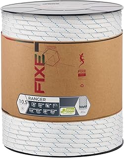 FIXE - Cuerda Semiestática Multiusos - 10,5 mm de Diámetro - 200 m - Color Blanco - Poliamida - Tipo A - para Trabajos Verticales y Maniobras Técnicas