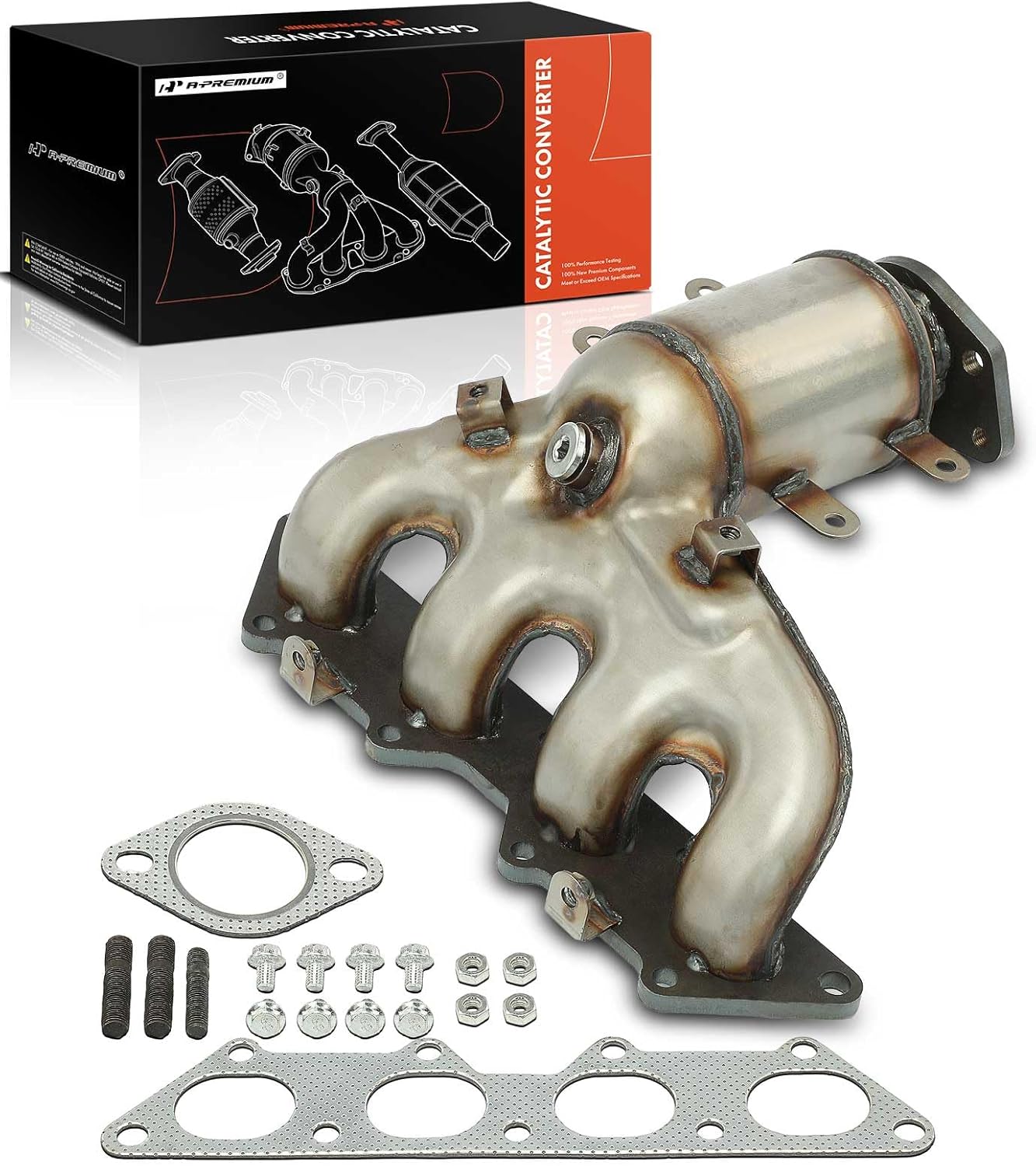A-Premium Front Exhaust Manifold Catalytic Converter Kit Direct-Fit Compatible with Mitsubishi Lancer 2002-2007, 2.0L, EPA Compliant, Replace# 1555A043, MN156058