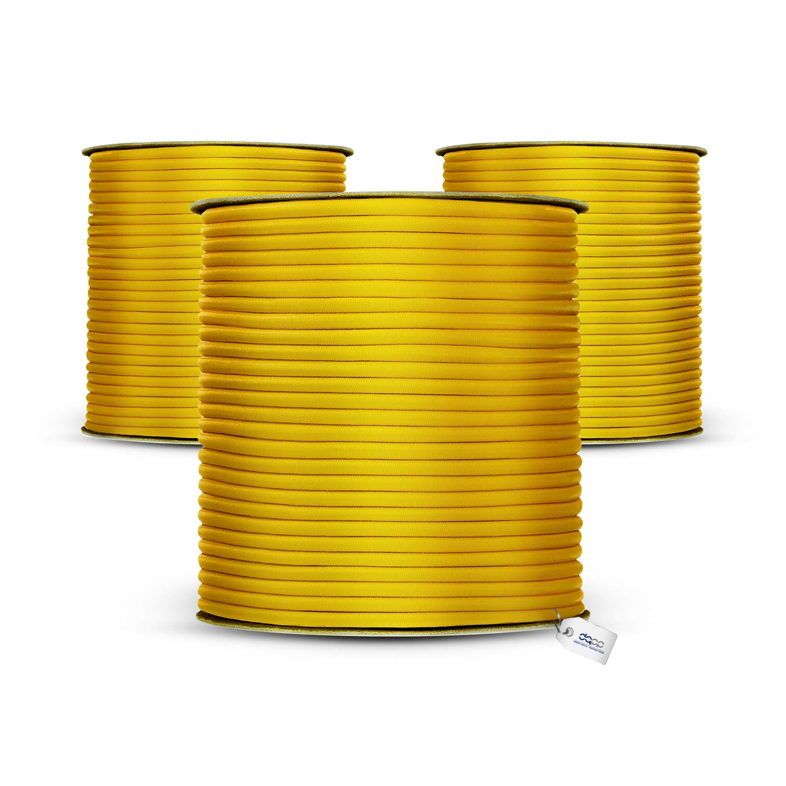 DQ-PP Corda in gomma gialla – 8 mm – 100 m – Cavo di gomma elastico per teloni
