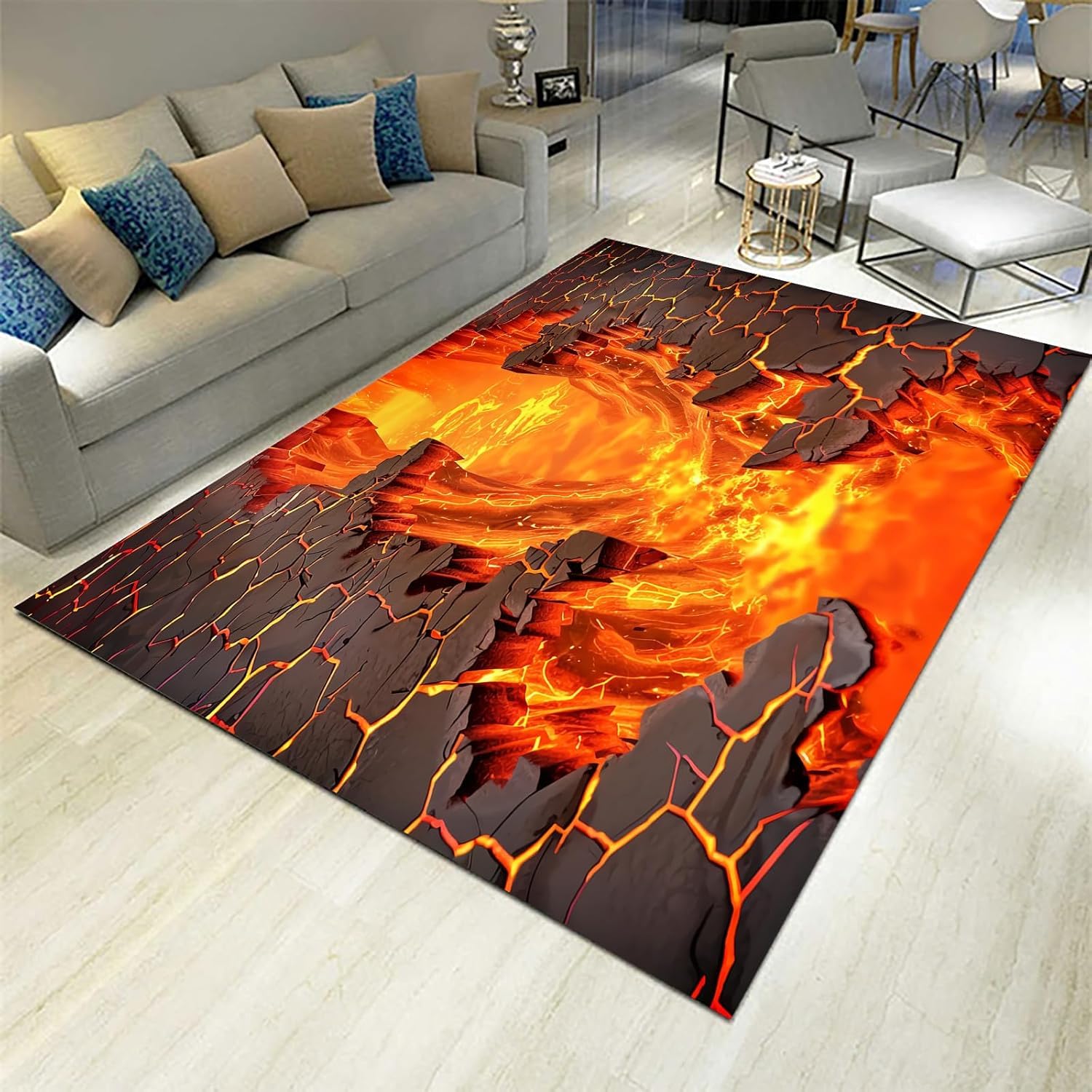 Tapis salon texture abstraite doux et sécurisé contre les glissades