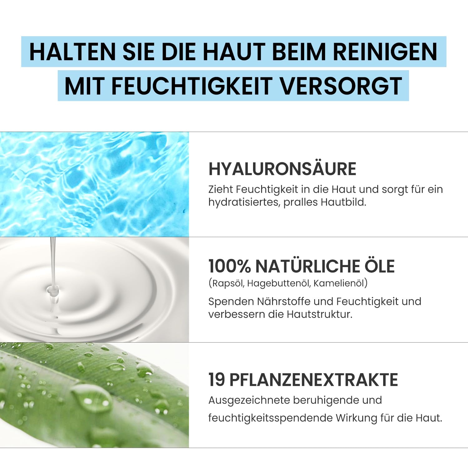 COXIR Ultra-Hyaluron Reinigungsöl (150 ml / 5,07 fl.oz.)| Keine Paraben | Reinigungsöl für Tiefenreinigung und tiefe Hydratation