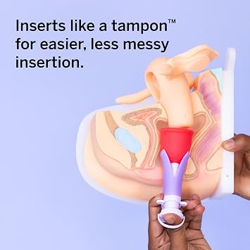 2 Menstrual Cups and Applicator Bundle - No Metals or Toxins - 100% Medical-Grade Silicone - Softest Reusable Period Cup - Inserts Like a Tampon - Capacity of 4 and 6 Tampons
