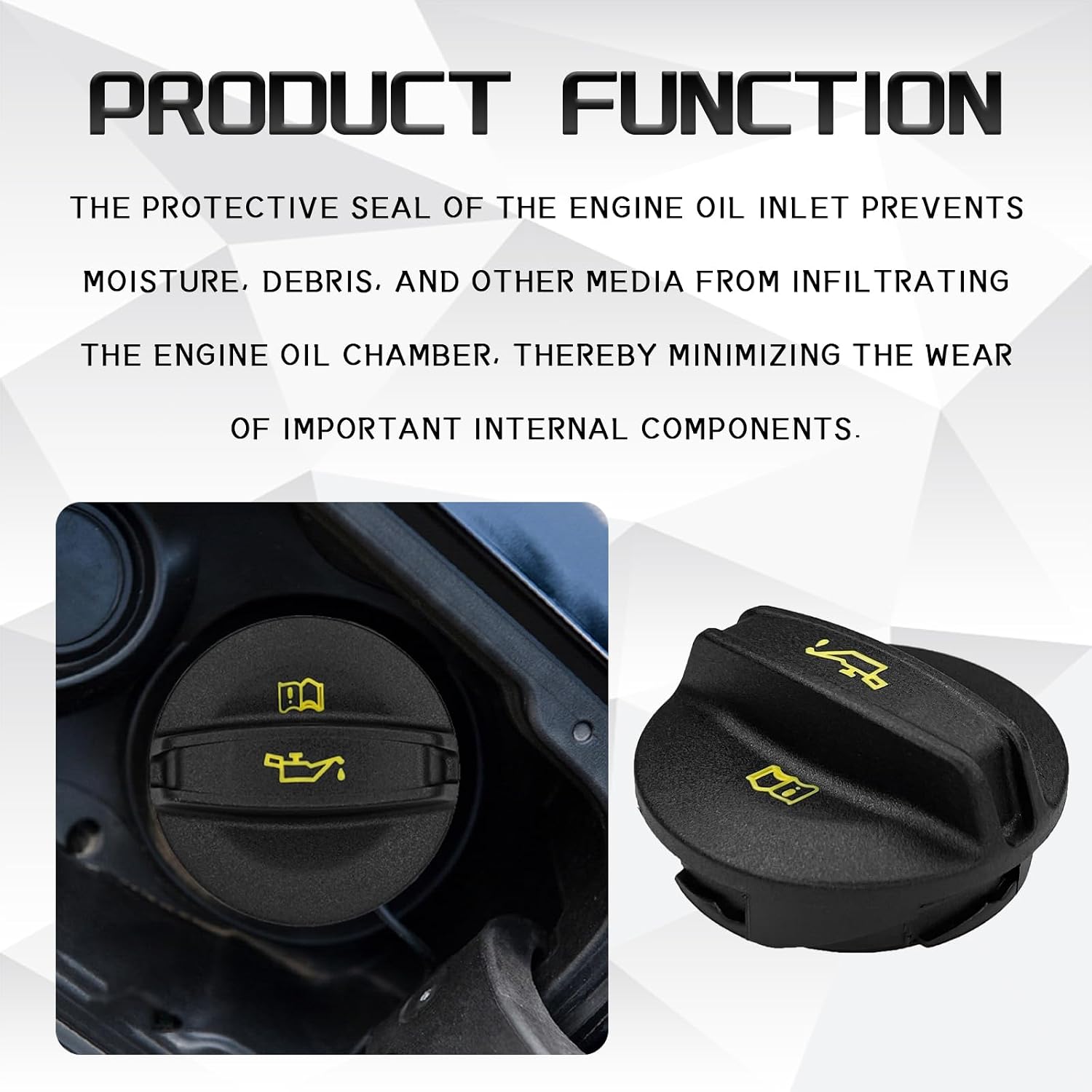 Oil Filler Cap, Engine Fuel Tank Cap Compatible with Volkswagen Audi Beettle Tiguan CC Passat Golf 06K103485A Leak-Proof Seal Tightly Fit Engine Oil Caps Fuel Filler Cover Replacement