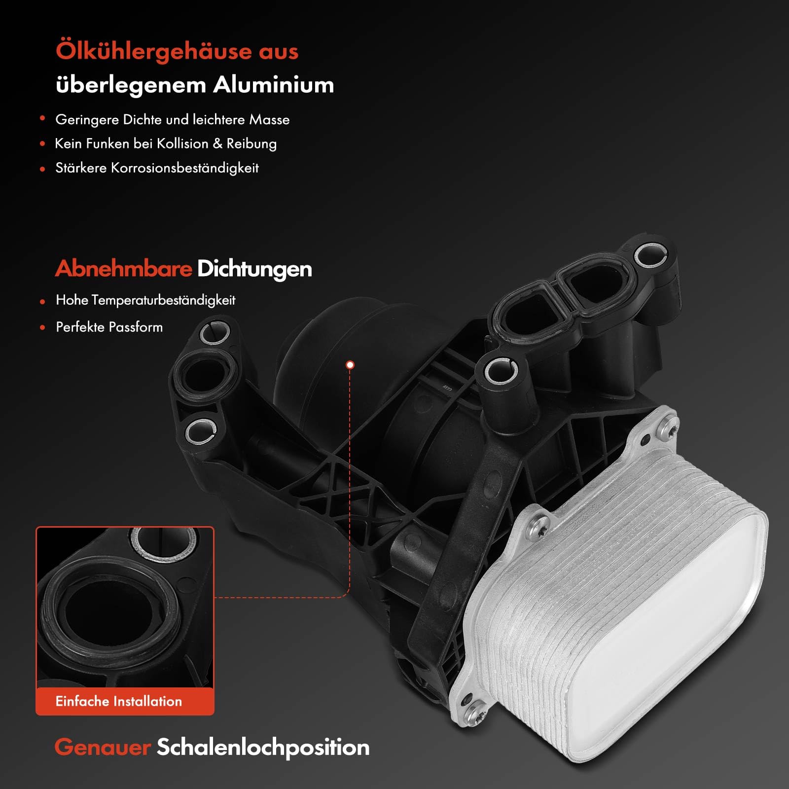 Frankberg Ölkühler Motoröl Ölfiltergehäuse Diesel Kompatibel mit Craft.e.r SYI SYJ Multi.v.a.n VI SGF SGM SGN SHM SHN Transporter VI Kasten SGA SGH SHA SHH Replace# 03N115389P